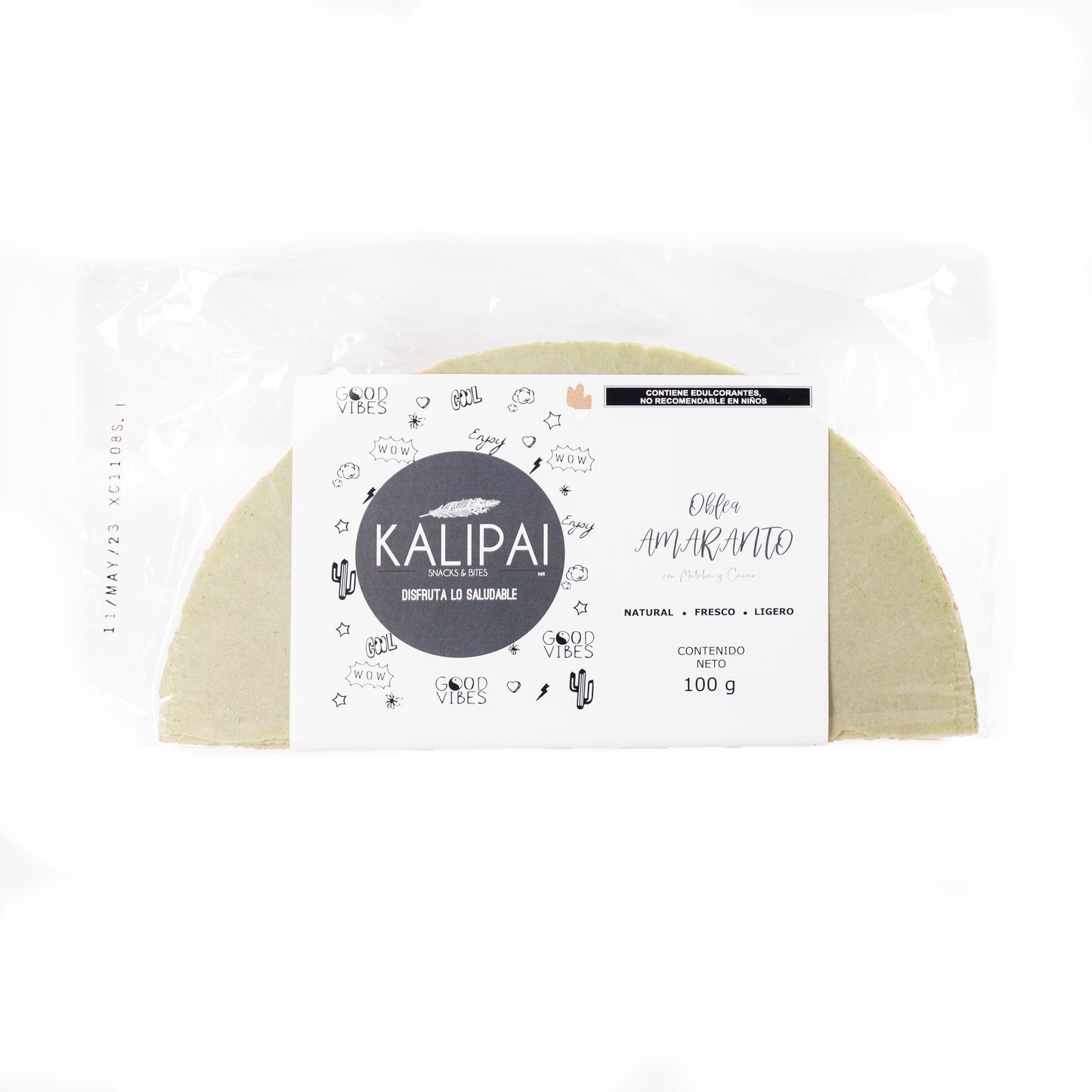 Oblea matcha rellena de cacao